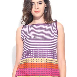 CORSICA Graphic Printed Sleeveless Fitted Top-image-96