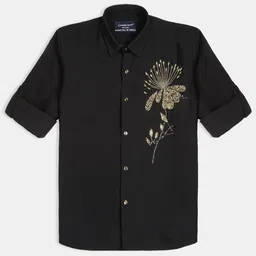 CHARCHIT Boys Comfort Relaxed Fit Solid Spread Collar Cotton Party Shirt-image-34