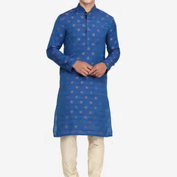 THE KURTA COMPANY Men Geometric Thread Work Kurta-picture-23