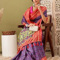 Silk Land Zari Digital Printed Pochampally Saree-picture-41