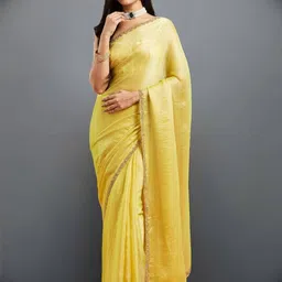 LOROFY Embellishment Beads and Stones Chanderi Saree-picture-10