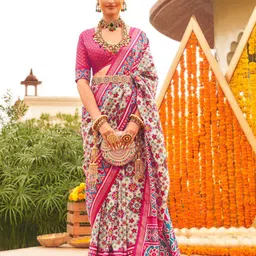 Anouk Ethnic Motifs Printed  Designer Patola Saree-image-73