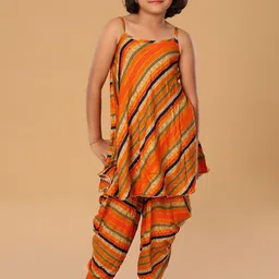 The Mini Trunk Girls Striped Kurta with Dhoti Pants-image-42