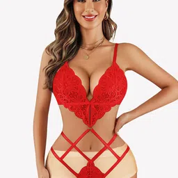 FIMBUL Deep V Net Cut Out Baby Doll-picture-50