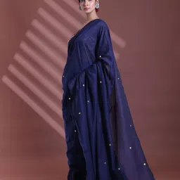 Charukriti Sequinned Pure Cotton Tassel Saree image 5