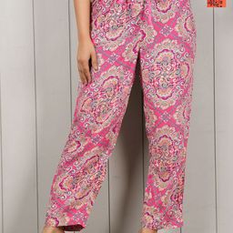 Style Shoes Pack Of 2 Floral Printed Mid-Rise Lounge Pants-image-30