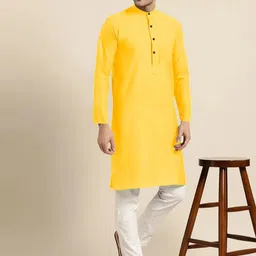 TIGER SNAKE Men Yoke Design Thread Work Pathani Kurta-10