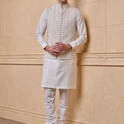 Tasva Men Ethnic Motifs Emboridered Kurta with Churidar-picture-13