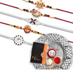 DeoDap Rakhi With Chocolate & Greeting Card Gift Set-image-38