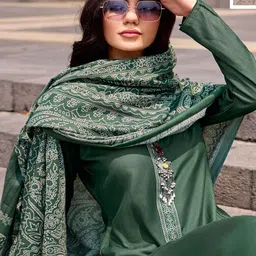 DRAVINAM Trends Ethnic Motifs Embroidered Unstitched Dress Material-image-97