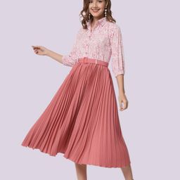 OTABU Floral Striped A-Line Midi Dress-image-91