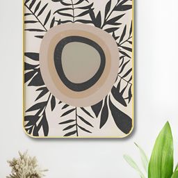 SAF Beige & Grey Leafs Printed Wooden Wall Paintings-image-84