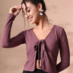 BAESD Women Solid Tie-Up Neck Top-image-98