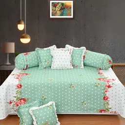 Luxmi Cotton Fabrics Set Of 8 Floral Bedsheet With Bolster & Cushion Covers-picture-34