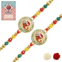 MEIRA JEWELLERY Set Of 2 Rakhi Greeting Card & Roli Chawal-image-29
