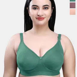 SKDREAMS Women Solid Pack of 3 Full Coverage Bra Combo-11