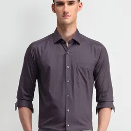 Arrow Men Manhattan Spread Collar Solid Cotton Slim Fit Formal Shirt-picture-5