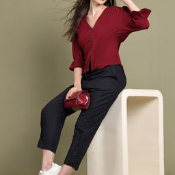 Baawri Women Puff Sleeve Blouson Top-image-72