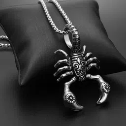 kazare Men Rhodium-Plated Animal Shaped Pendants with Chains-picture-5
