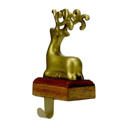 Hind Decor Yellow Reindeer Stocking Hooks & Holder-51