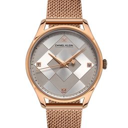 Daniel Klein Premium Women Grey And Rose Gold Dial & Strap Analogue Watch DK 1 13222-5-18
