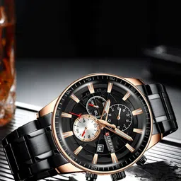 Curren Men Brass Dial & Stainless Steel Wrap Around Straps Analogue Watch CR-8362-Black-24