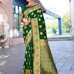 Anouk Ethnic Motifs Woven Design Zari Art Silk Banarasi Saree-picture-14