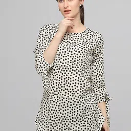 Fashfun White & Black Polka Printed Printed Tunic-picture-12
