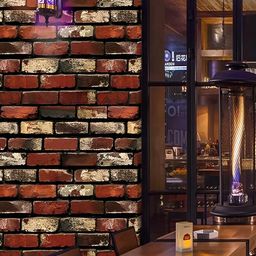 Univocean Red & Beige Brick Design Self Adhesive Peel & Stick Wallpaper-11