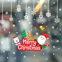 Jaamso Royals White & Red Christmas Theme Self-Adhesive Water-proof Wall Sticker-picture-13