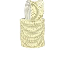 ZULKA Set of 48 Traditional Plain Metal with Polka Dots Bangles-image-100