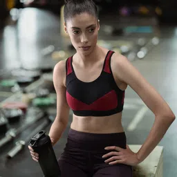 Van Heusen Proactive Women Colourblocked Antibacterial Wireless Racerback Sports Bra-10