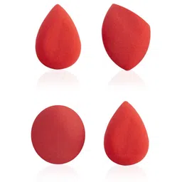 PAC Mini Sponge Set - Water Drop, Egg, Olive Cut - Red - 4 Pc-14