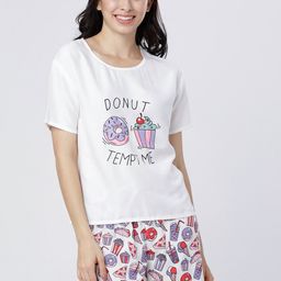 Tokyo Talkies Women White & Violet Printed Night Suit-image-59