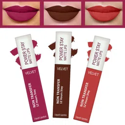 FORFOR  Powerstay Set Of 3 Liquid Waterproof Matte Lipstick 4 ml Each-29