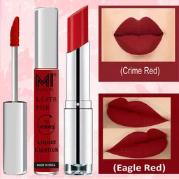 MI FASHION Set of Lip Luxe Liquid Lipstick 3.5 ml - 07 & Creamy Matte Lipstick 3.5 g - 09-11