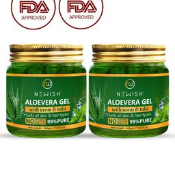 NEWISH Pack of 2 Aloe Vera Anti Acne Gel With Neem & Tulsi Extracts 200 g Each-49