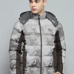 Monte Carlo Men Geometric Lightweight Outdoor Padded Jacket with Patchwork-image-53