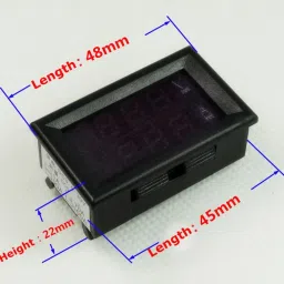 0.28″ 5 Wires Red Led Digital Dual DC 100V 100A Voltmeter Ammeter Without Shunt image 2