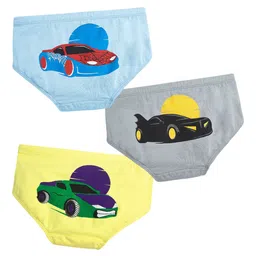 You Got Plan B Boys Pack Of 3 Printed Pure Cotton Basic Briefs UBL-Supercars-1-2-49