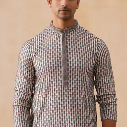 Jompers Men Floral Embroidered Thread Work Kurta-picture-12