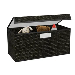 Kuber Industries Black & White Printed Storage Box Organisers With Lid-22