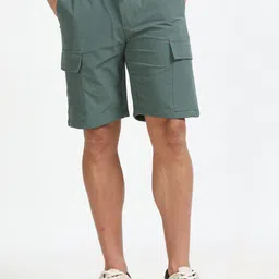 NEVER NEUD Men Relaxed Fit Mid-Rise Cargo Shorts-image-23
