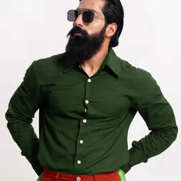 Me Craft Men Comfort Fit Solid Spread Collar Cotton Casual Shirt-picture-43