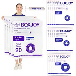 BOXJOY Transparent Set of 6 Water Resistant Vacuum Bag Organisers-image-44