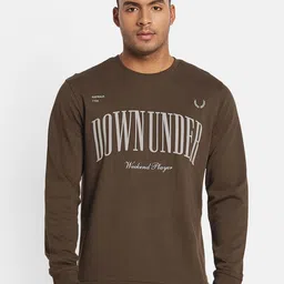 METTLE Men Typography Printed Pullover Cotton Sweatshirt-image-6