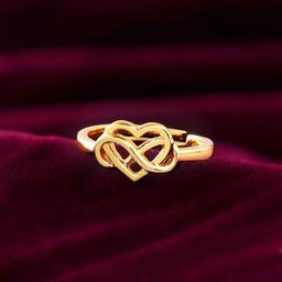 Voylla Gold-Plated Valentine's Day Tied To My Heart Finger Ring-12