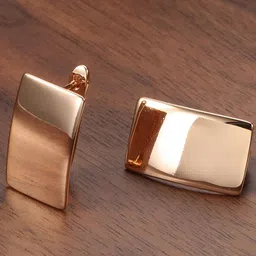 Shining Diva Fashion 18k Rose Gold-Plated Geometric Studs-17