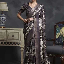 Anouk Rustic Floral Zari Silk Blend Sungudi Saree-26