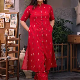 KALINI Women Floral Printed Kurta with Trousers-picture-1
